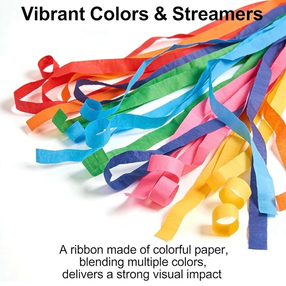 💞 New Pack of 6 Colorful Swirl Streamer Popper Party Favors
